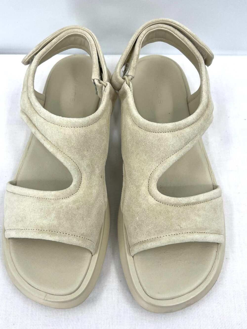 Vince Fresca Suede Strappy Slingback Sandals in Moonlight Beige Women's 8